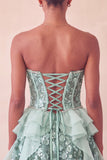 Sage Green Sweetheart Corset A-Line Short Homecoming Dress with Sequins