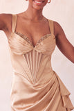 Bodycon Basque Waist Corset Lake Blue Ruched Homecoming Dress with Ruffles