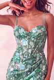 Pink Corset Bodycon Ruched Short Homecoming Dress with Sequins
