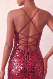 Sparkly Silver Bodycon Lace Up Back Short Homecoming Dress with Sequins