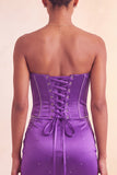 Strapless Bodycon Lake Blue Beaded Short Homecoming Dress with Ruffles