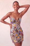 Pink Sweetheart Bodycon Sequin Homecoming Dress with Lace Up Back