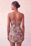 Pink Sweetheart Bodycon Sequin Homecoming Dress with Lace Up Back