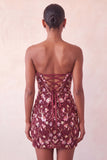 Pink Sweetheart Bodycon Sequin Homecoming Dress with Lace Up Back