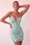 Pink Sweetheart Bodycon Sequin Homecoming Dress with Lace Up Back