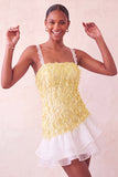 Pink Bodycon Ruffled Short Sequin Homecoming Dress with Lace Up Back