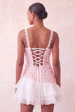 Pink Bodycon Ruffled Short Sequin Homecoming Dress with Lace Up Back