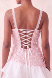 Pink Bodycon Ruffled Short Sequin Homecoming Dress with Lace Up Back
