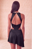 Black A-Line Corset Cut Out Short Homecoming Dress