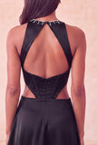 Black A-Line Corset Cut Out Short Homecoming Dress