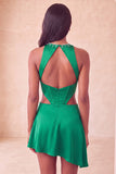 Black A-Line Corset Cut Out Short Homecoming Dress