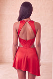 Black A-Line Corset Cut Out Short Homecoming Dress