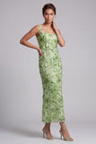Mermaid Blush Square Neck Beaded Midi Mother Of the Bride Dress