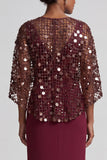 Burgundy V-Neck Mermaid Long Mother Of the Bride Dress with Slit