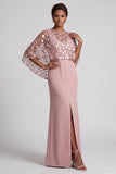 Burgundy V-Neck Mermaid Long Mother Of the Bride Dress with Slit