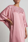 Blue Sheath Round Neck Midi Mother Of the Bride Dress with Sequins