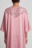 Blue Sheath Round Neck Midi Mother Of the Bride Dress with Sequins