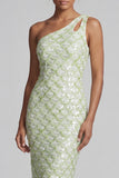 Blush Mermaid One Shoulder Sequins Long Mother Of the Bride Dress