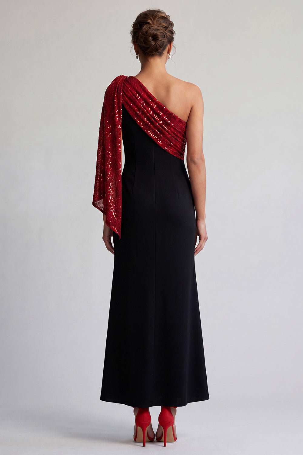 black and red mother of the bride dress Mother of the Bride Dress in Dark Red, Sleeveless Evening Dress, Long Formal Gown With Slit, Fitted Prom Dress With Beads, Red Carpet Dress