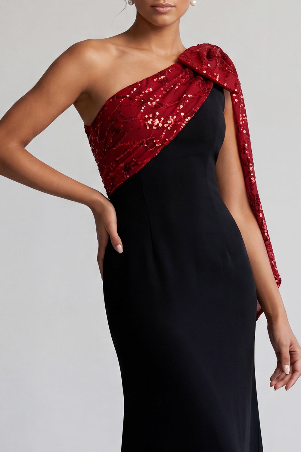 black and red mother of the bride dress Mother of the Bride Dress in Dark Red, Sleeveless Evening Dress, Long Formal Gown With Slit, Fitted Prom Dress With Beads, Red Carpet Dress