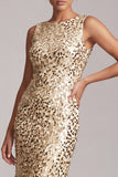 Sparkly Green Mermaid Asymmetrical Round Neck Midi Mother Of the Bride Dress with Sequins