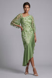 Watermelon Mermaid Asymmetrical Sequins Mother Of the Bride Dress with Ruffles