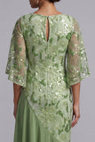 Watermelon Mermaid Asymmetrical Sequins Mother Of the Bride Dress with Ruffles