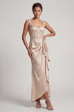White Mermaid Corset Ruched Sequins Midi Mother Of the Bride Dress with Ruffles