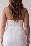 Floral Bodycon Halter Neck Plus Size Little White Dress