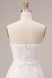 Strapless Floral Bodycon Little White Dress with Sash