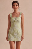 Square Neck Ruffled Bodycon Little White Dress