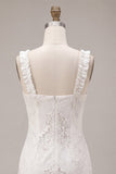 Square Neck Ruffled Bodycon Little White Dress