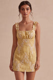 Square Neck Ruffled Bodycon Little White Dress