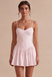 A-Line Spaghetti Straps Little White Dress