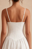A-Line Spaghetti Straps Little White Dress
