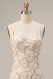 Ivory Bodycon Spaghetti Straps Floral Jacquard Mini Dress