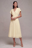 A-Line Chiffon V-Neck Little White Dress