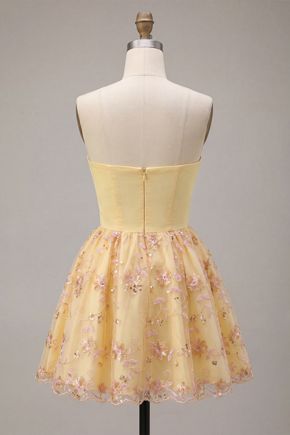 pastel yellow hoco dresses Pastel Yellow Homecoming Dress Spaghetti Straps Ruched Tight Short Dre prommirror