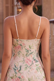 Sparkly White Pink Flower Bodycon Sequins Homecoming Dress with Fringes
