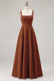Dusty Sage Floral A-Line Square Neck Ruched Long Bridesmaid Dress