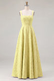 Dusty Sage Floral A-Line Square Neck Ruched Long Bridesmaid Dress