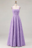 Dusty Sage Floral A-Line Square Neck Ruched Long Bridesmaid Dress