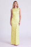 Pink Bateau Neck Mermaid Floral Print Maxi Dress with 3D Flower