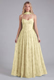Sage Chiffon A-Line Corset Floral Print Bridesmaid Dress with Long Neck Scarf