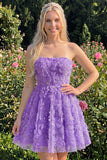 Dusty Rose Sweetheart A-Line Floral Beaded Homecoming Dress with Lace Up Back