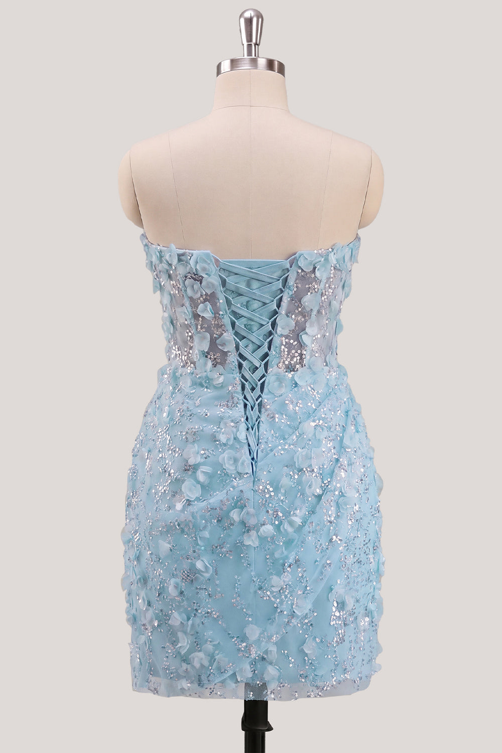 strapless bodycon homecoming dress with twist front and lace-up back Lace-Up Strapless Short Homecoming Dress with Cut Out Deep Teal / 10