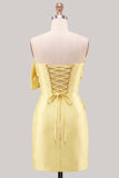 Blue Satin Strapless Ruched Tight Homecoming Dress with Bow