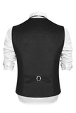 Black Single Breasted Peak Lapel Men's Suit Vest with Beading