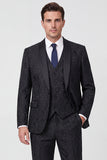 Black Shawl Lapel 3 Piece One Button Men's Prom Suits
