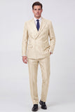 Black Double Breasted Peak Lapel 2 Piece Men's Prom Suits